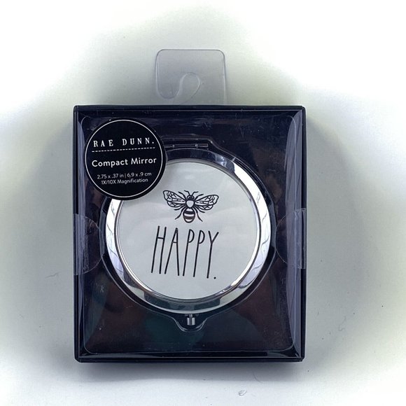 Rae Dunn BEE HAPPY 🐝 Compact Mirror w/ Honey Bee Design - Picture 1 of 3